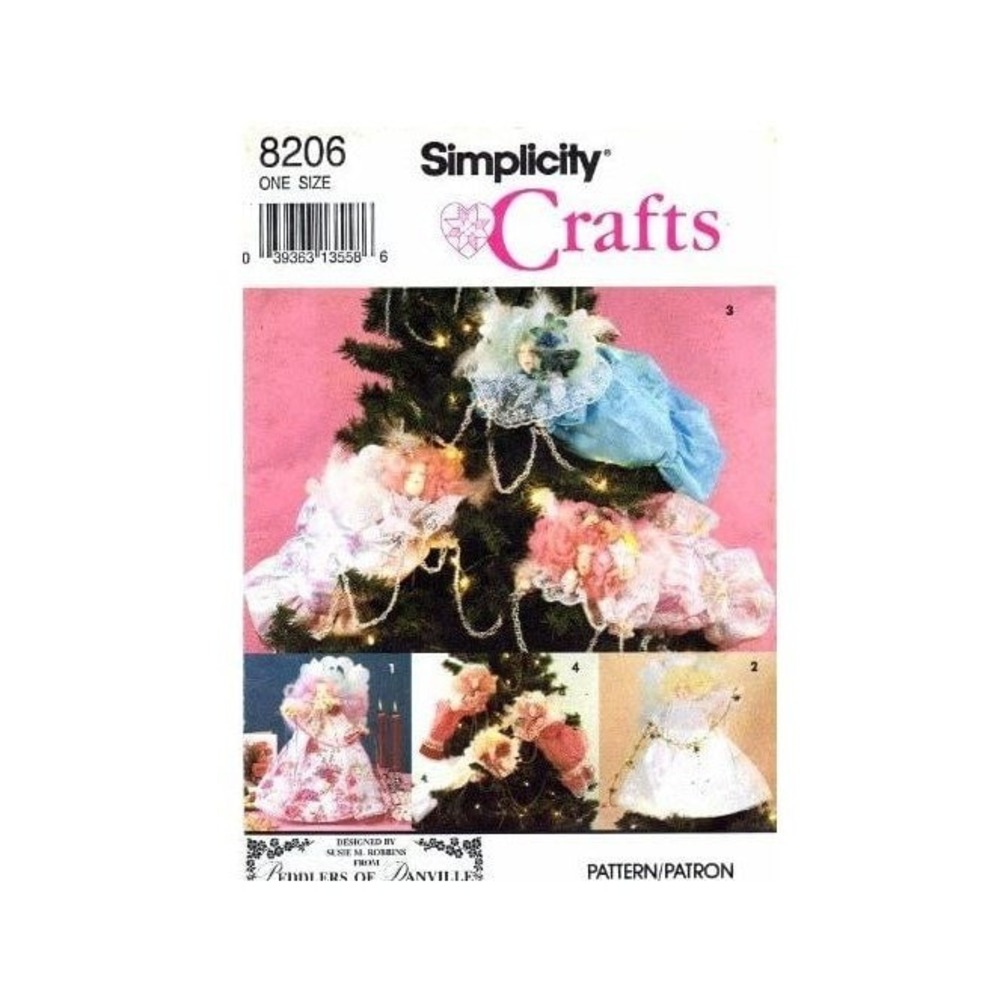 Simplicity Sewing Pattern 8206 Tree Top Free Standing & Branch Angels